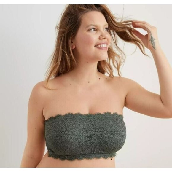 Aerie Eyelash Lace Bandeau Bra Strapless Underwire 32C NWOT - Picture 5 of 11